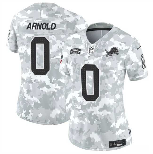 Women%27s Detroit Lions #0 Terrion Arnold 2024 F.U.S.E Arctic Camo Salute To Service Limited Stitched Jersey Dzhi